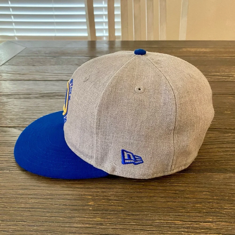 Golden State Warriors Men’s Hat New Era Snap Back Gray Blue 9FIFTY NBA Flat Bill